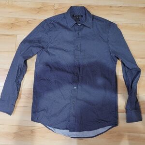 Michael Kors men's size small navy and white button up shirt